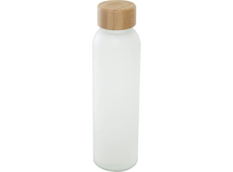 Product image Lume 500 ml Flasche aus mattiertem Kalknatronglas mit Bambusdeckel Werbeartikel
