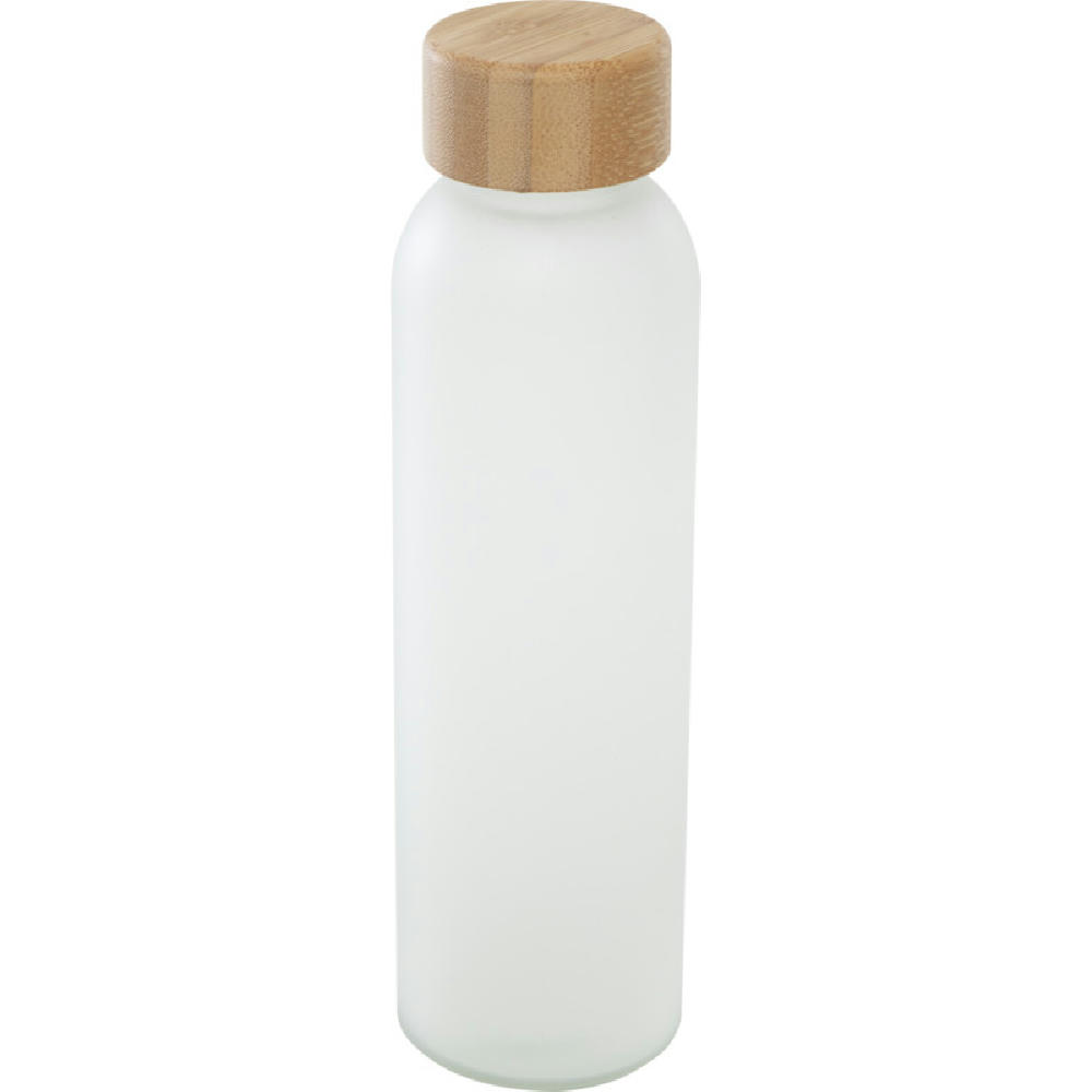 Product image Lume 500 ml Flasche aus mattiertem Kalknatronglas mit Bambusdeckel Werbeartikel