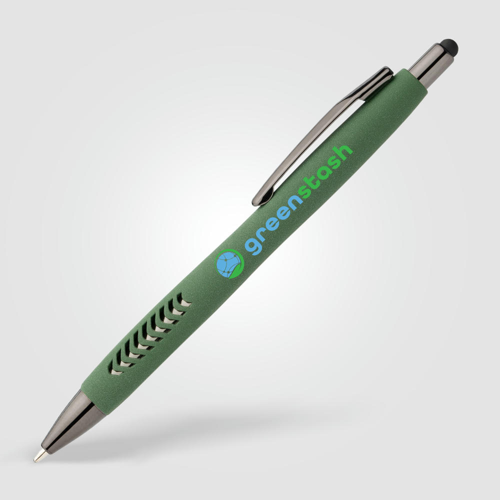 Product image Avalon Kugelschreiber mit Stylus in Steinoptik aus recyceltem Kunststoff Werbeartikel