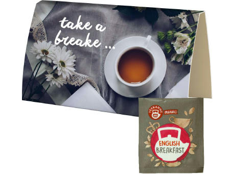 Product image Beuteltee English Breakfast, ca. 1,8g, Werbekarte A6 gefaltet Werbeartikel