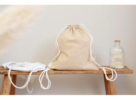 Kordelzugtasche aus recycelter Baumwolle Joy Werbeartikel