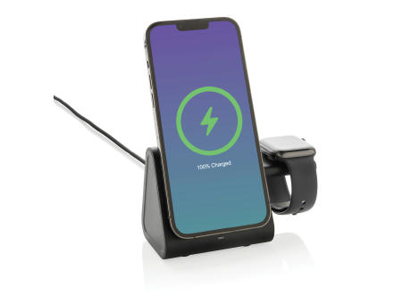 Powerbase 3-in-1-Charger aus RCS Kunststoff mit Powerbank bedrucken