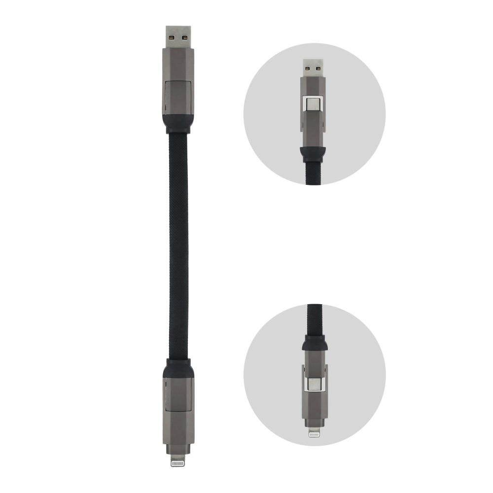 Multifunktionales 4-in-1 Kabel OTG Schlüsselanhänger Größe 60 W Werbeartikel