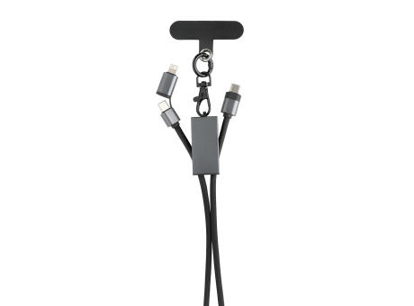 Terra 60Wduales Ladekabel aus RCS recyceltem PET mit Lanyard Werbeartikel