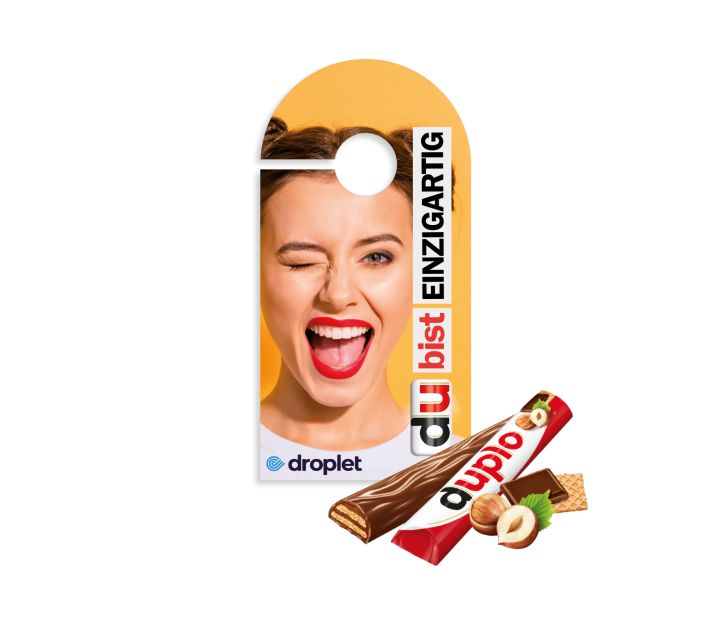 duplo Werbekarte "Türanhänger" duplo Werbekarte "Türanhänger"