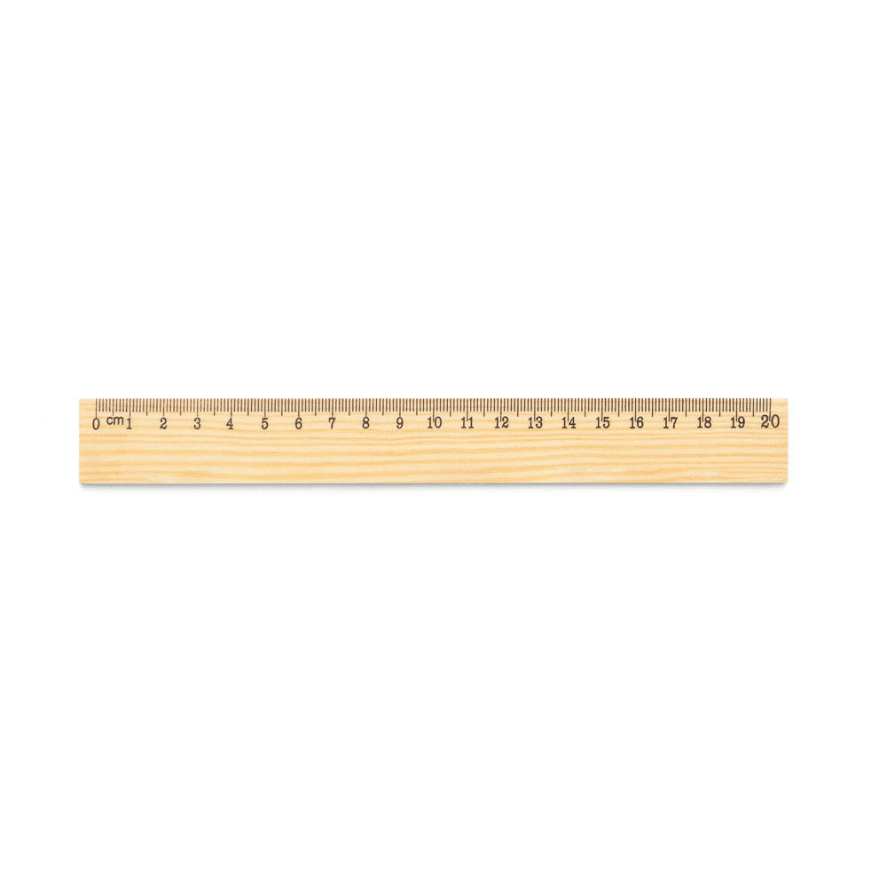 WESLEY 20. Lineal aus Kiefernholz mit 20 cm Skala Werbeartikel