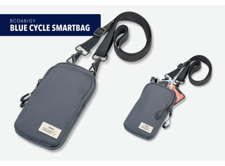 TROIKA Smartphone Umhängetasche BLUE CYCLE SMARTBAG bedrucken