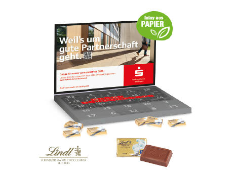 Product image Adventskalender Laptop mit Lindt Schokolade Werbeartikel
