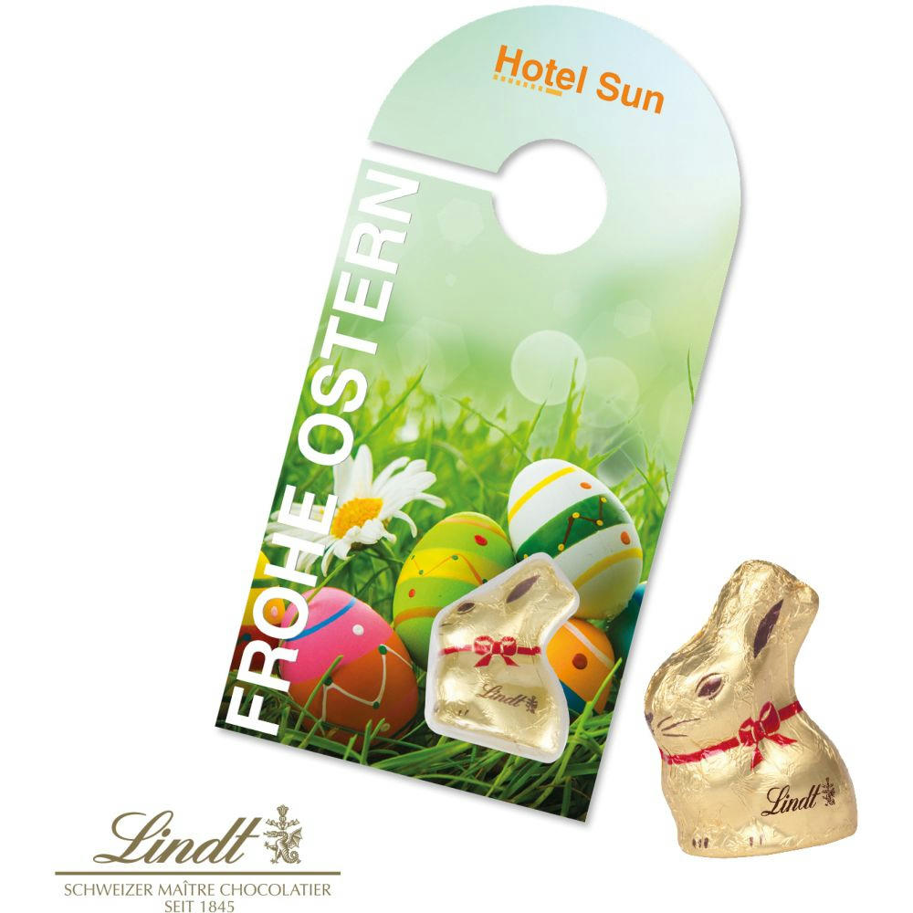 Product image TÜRANHÄNGER MIT LINDT GOLDHASE Werbeartikel