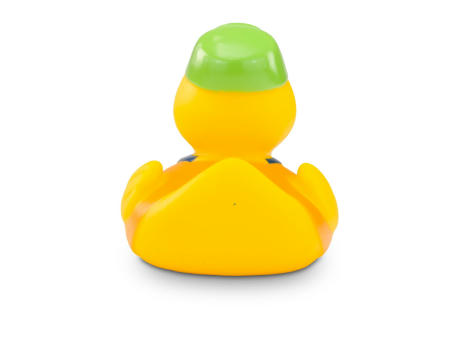 Werbeente Hugo Handwerker mit orangenem Shirt Werbeartikel