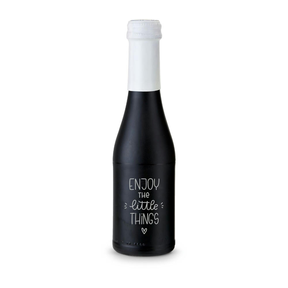 Promo Secco Piccolo - Flasche schwarz matt - Kapselfarbe Gold, 0,2 l Werbeartikel