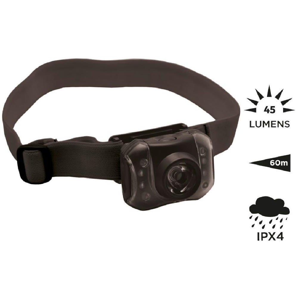Product image Braune Stirnlampe Orkanger 1W mit 45 Lumen und 60 m Reichweite – Stirnlampe mit Logo für Outdoor-Fans
