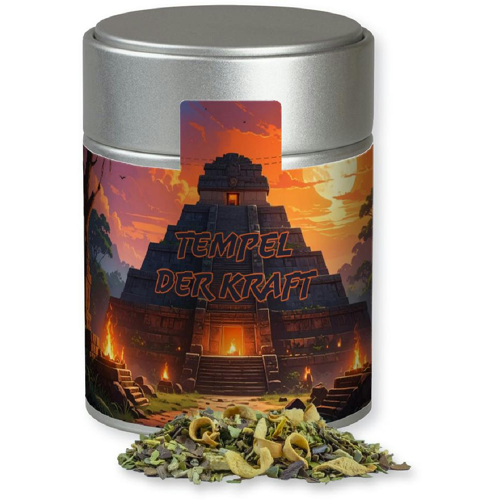 Matetee Orange, ca. 40g, Metalldose Midi silber Werbeartikel