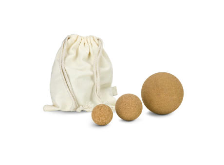 Product image Massagebälle Cork, 3er Set Faszienbälle in verschiedenen Größen bedrucken