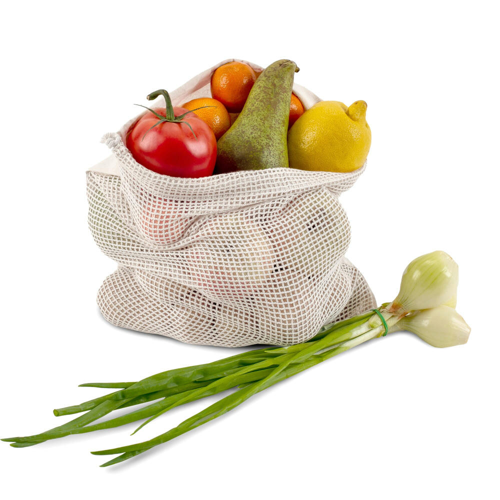 Wiederverwendbare Lebensmitteltasche OEKO-TEX® Baumwolle 30x40cm Werbeartikel