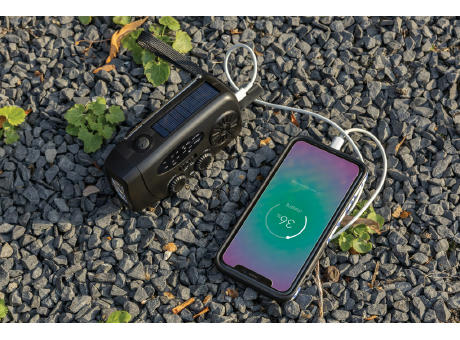 RescueWave Notfallradio aus RCS recyceltem Kunststoff Werbeartikel