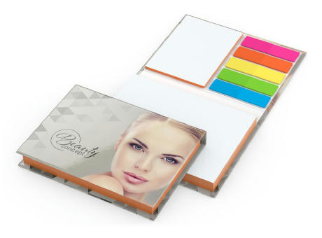 Product image Haftnotiz-Set Prag Bookcover White Bestseller, 100/25 Blatt, Farbschnitt Werbeartikel