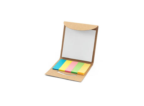 AINSLEY. Büroset 2-in-1- aus 100 % Recyclingpapier mit 6 Haftnotizblöcken Werbeartikel