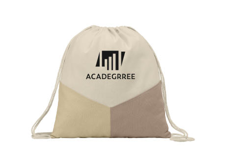 Triad - Mehrfarbige Kordelzugtasche aus recycelter Baumwolle Werbeartikel