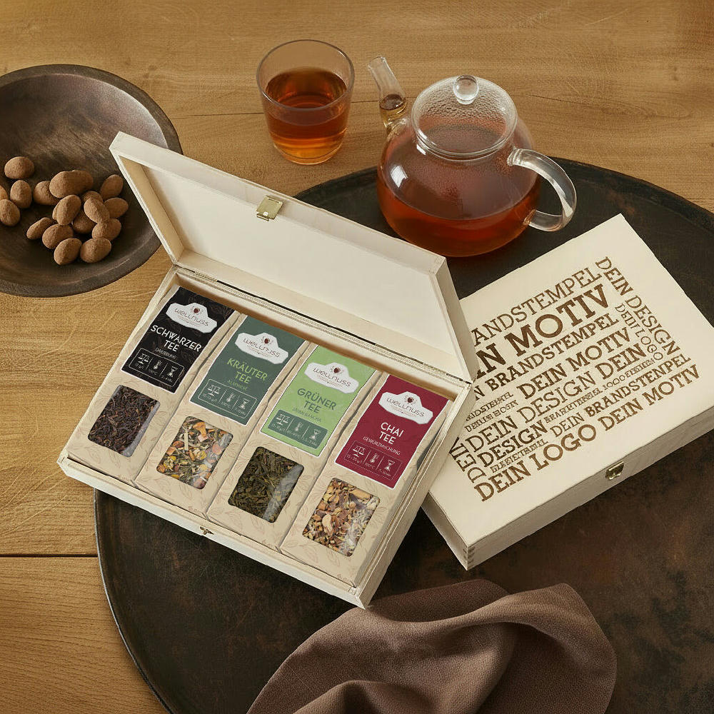 Product image 4 Tee Spezialitäten in der Birkenholzbox Werbeartikel