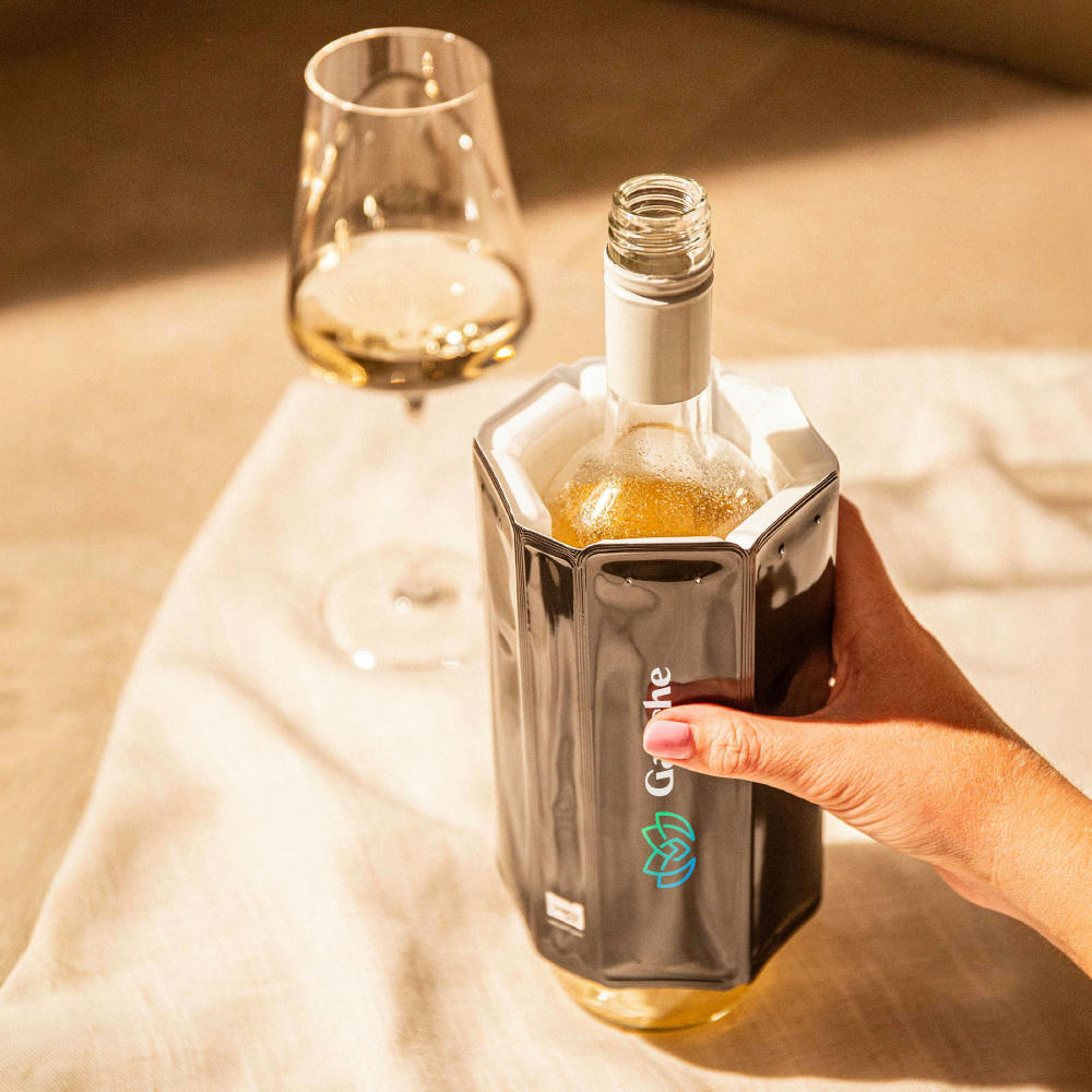 Wine Cooler Sleeve Black Weinkühler Werbeartikel