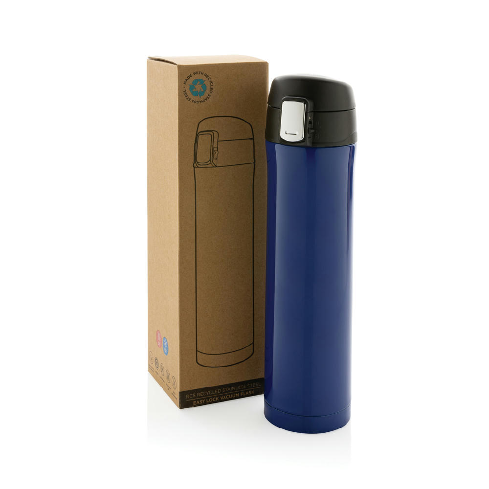 Easy Lock Vakuum-Flasche aus RCS recyceltem Stahl Werbeartikel