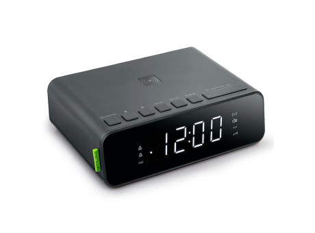 M-175 | Muse FM Dual-Wecker Radio kabelloses Aufladen des Telefons 5W Werbeartikel