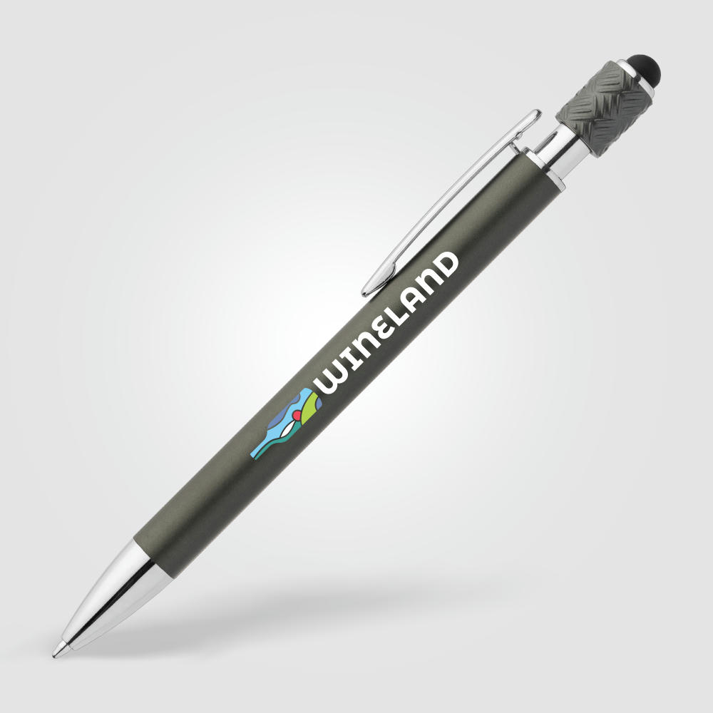Wave Spinner Kugelschreiber aus Aluminium - m/Stylus Werbeartikel