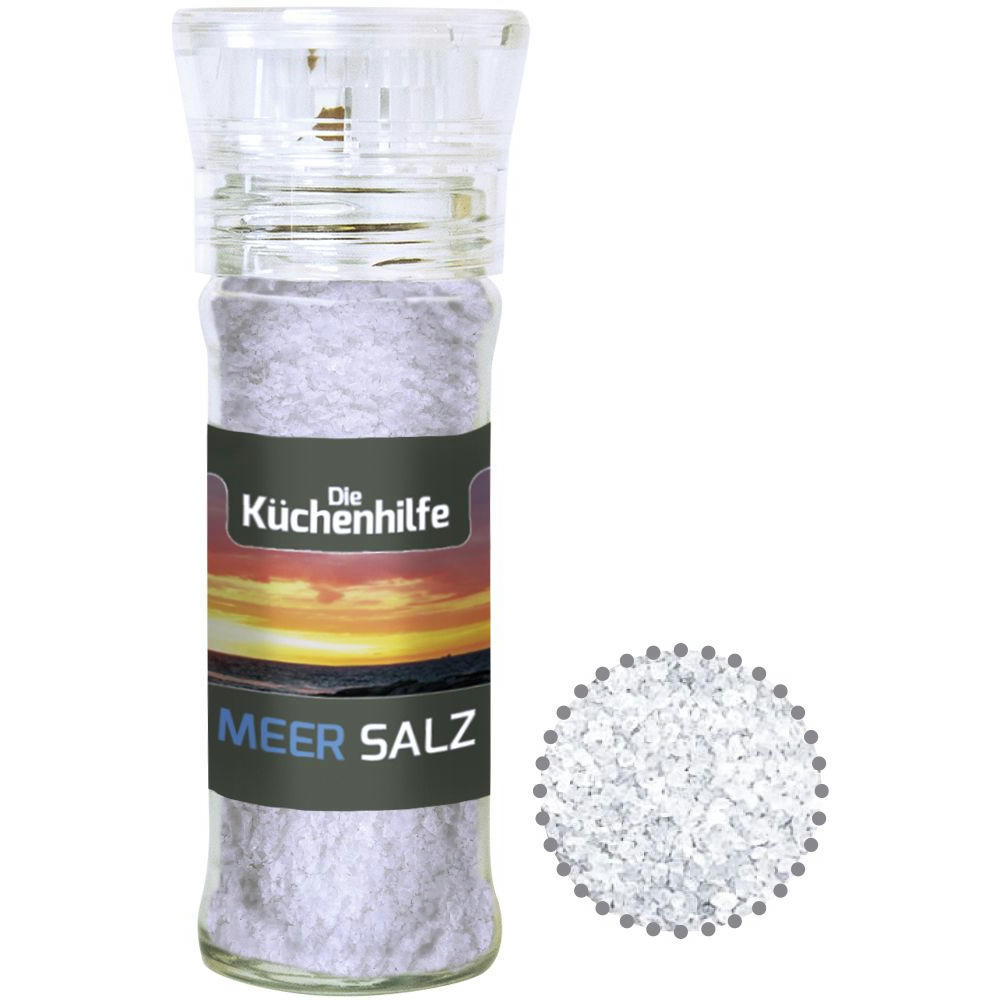 Product image Meersalz, ca. 80g, transparente Gewürzmühle Werbeartikel
