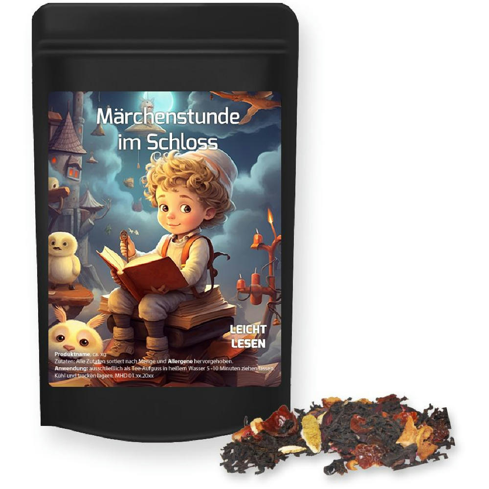 Product image Weihnachts Schwarztee, ca. 20g, Standbeutel Mini schwarz Werbeartikel