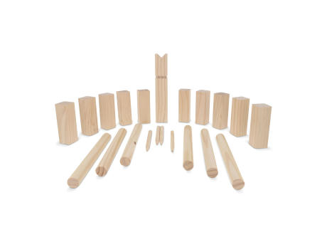 Kubb Spiel aus Holz mit Beutel Werbeartikel