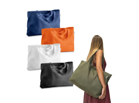 Product image CAMDEN. Tragetasche aus Baumwolle (50%), recycelter Baumwolle (30%) und polyester (20% rPET) (280 g/m²) Werbeartikel