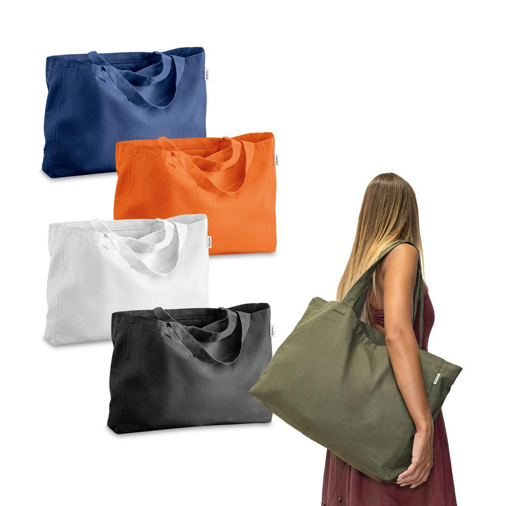 Product image CAMDEN. Tragetasche aus Baumwolle (50%), recycelter Baumwolle (30%) und polyester (20% rPET) (280 g/m²) Werbeartikel