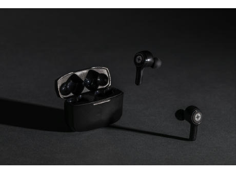 Swiss Peak ANC TWS-Ohrhörer aus RCS recyceltem Kunststoff Werbeartikel