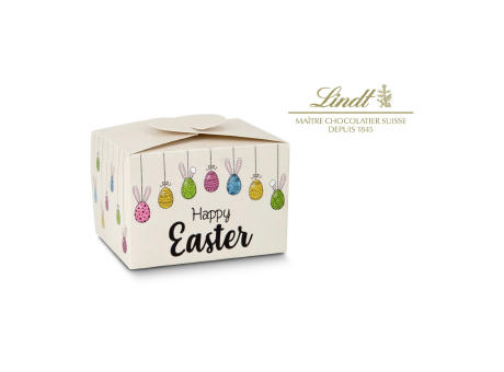 Geschenkartikel / Präsentartikel: Buntes Lindt Osternest - Lindt-Osterhase mit 8 Eiern, auch in individueller Pralinenschachtel bedrucken