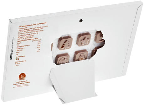 Tisch Adventskalender Standardmotiv,   60 g, Inhalt: Callebaut Vollmilch Schokolade Kalender Werbeartikel