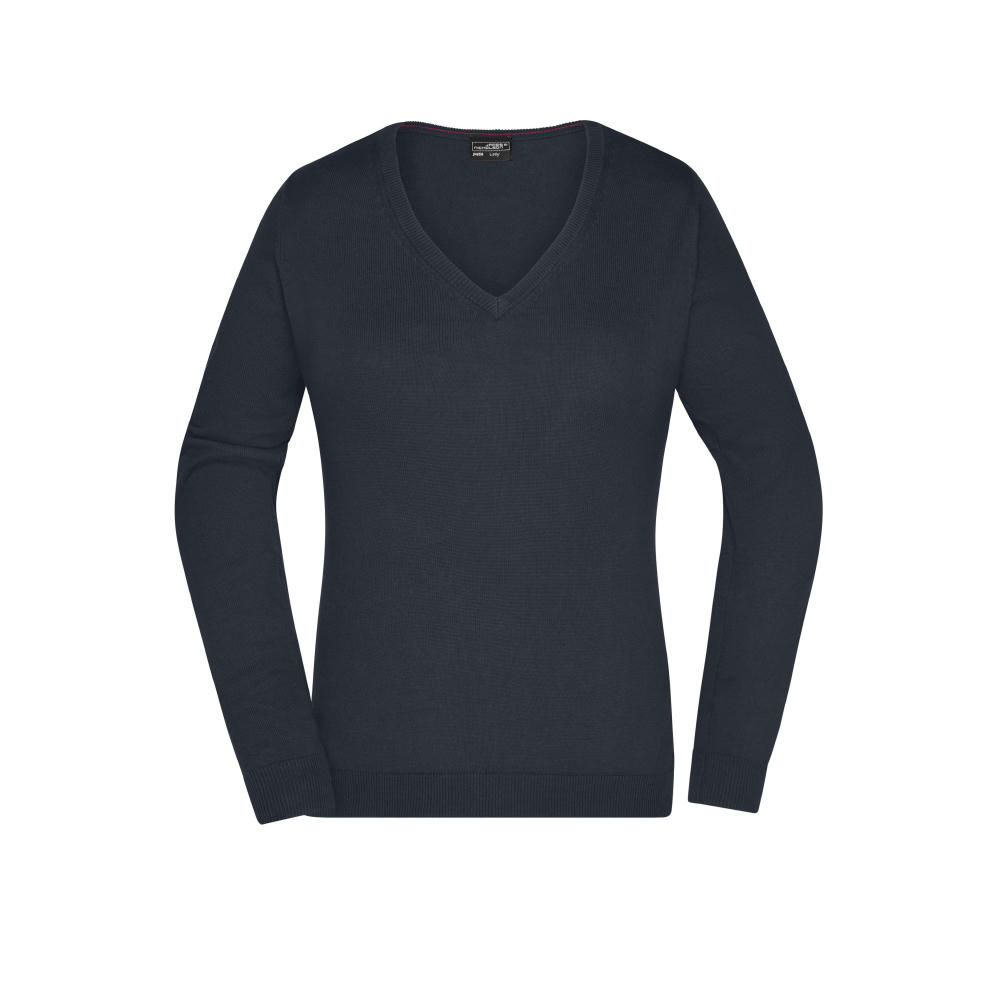 Product image Ladies' V-Neck Pullover - Klassischer Baumwoll-Pullover Werbeartikel