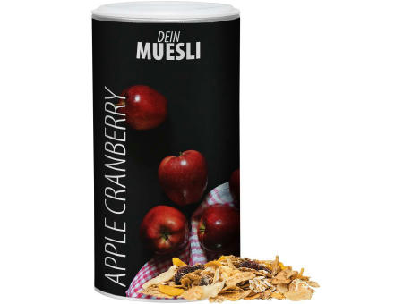 Müsli Apfel-Cranberry, ca. 160g, Pappdose Medium Werbeartikel