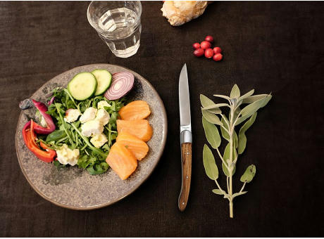 Set mit 4 Tafelmessern 'Heritage', Olivenholz Werbeartikel