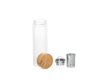 MAKAROVA. Flasche aus Borosilikatglas mit Teesieb 490 ml bedrucken