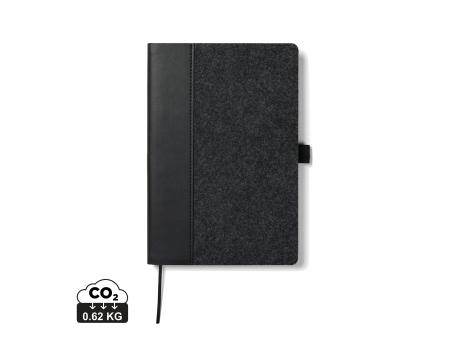 VINGA Albon A5-Notizbuch aus GRS recyceltem Filz Werbeartikel