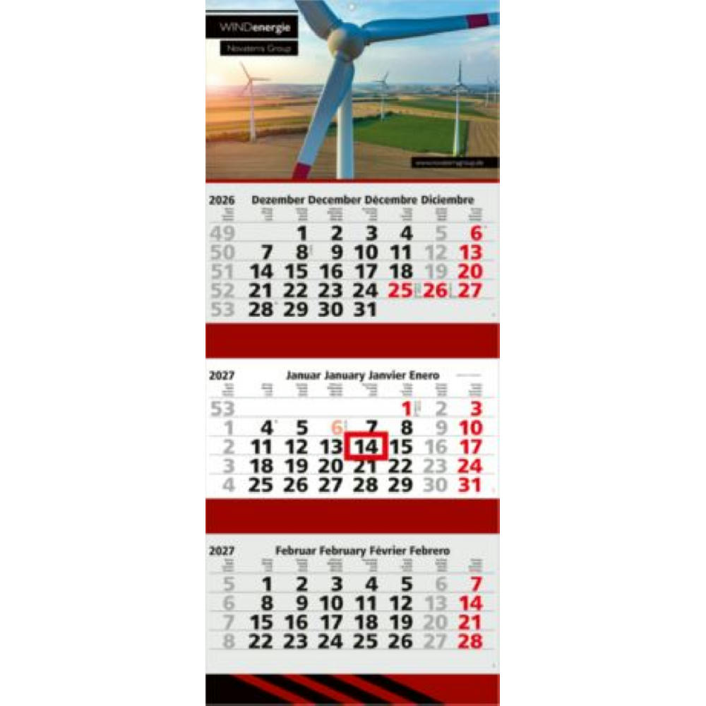 Product image 3-Monatskalender Maxi 3 Post Bestseller (Mehrblock) Werbeartikel