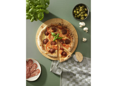 Cortello Bamboo Pizza Cutter Pizzamesser Werbeartikel