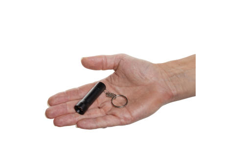 Flash Schlüsselanhänger-Taschenlampe aus RCS rec. Aluminium Werbeartikel