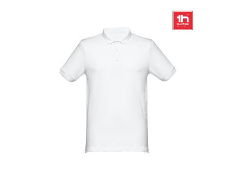 THC MONACO WH. Kurzarm-Poloshirt für Herren aus kardierter Baumwolle bedrucken