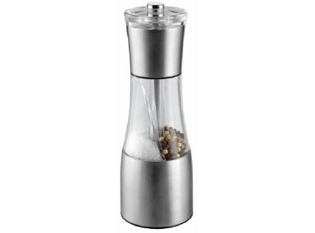 Metmaxx® Salz- & Pfeffermühle "OrganicDuo" silber Werbeartikel