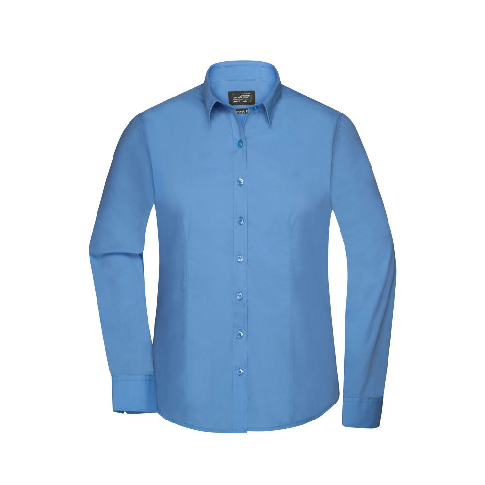 Ladies' Shirt Longsleeve Poplin - Klassisches Shirt aus pflegeleichtem Mischgewebe Werbeartikel