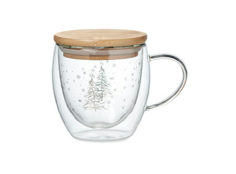 Becher Borosilikatglas Baum Werbeartikel