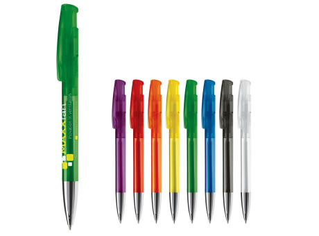 Kugelschreiber Avalon Transparent mit Metallspitze bedrucken