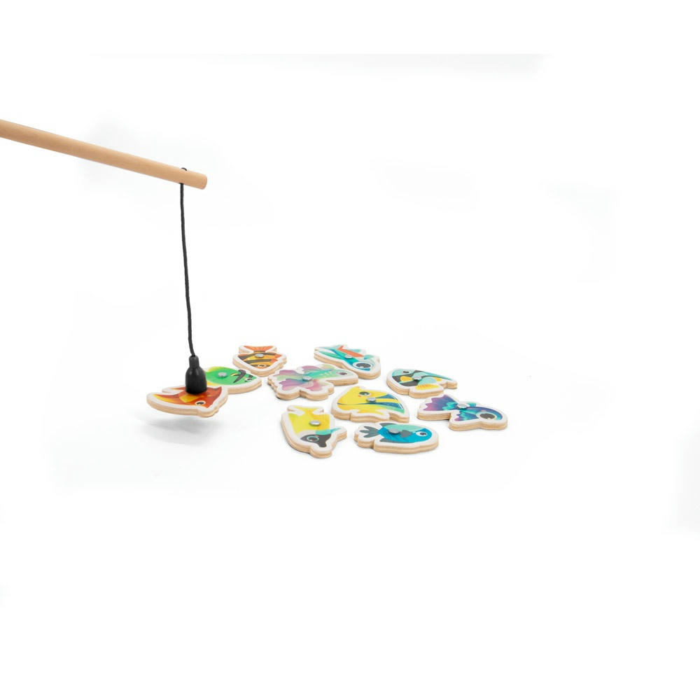 FISHY. Angelspiel mit 10 Holzfischen, ideal für Kinder Werbeartikel